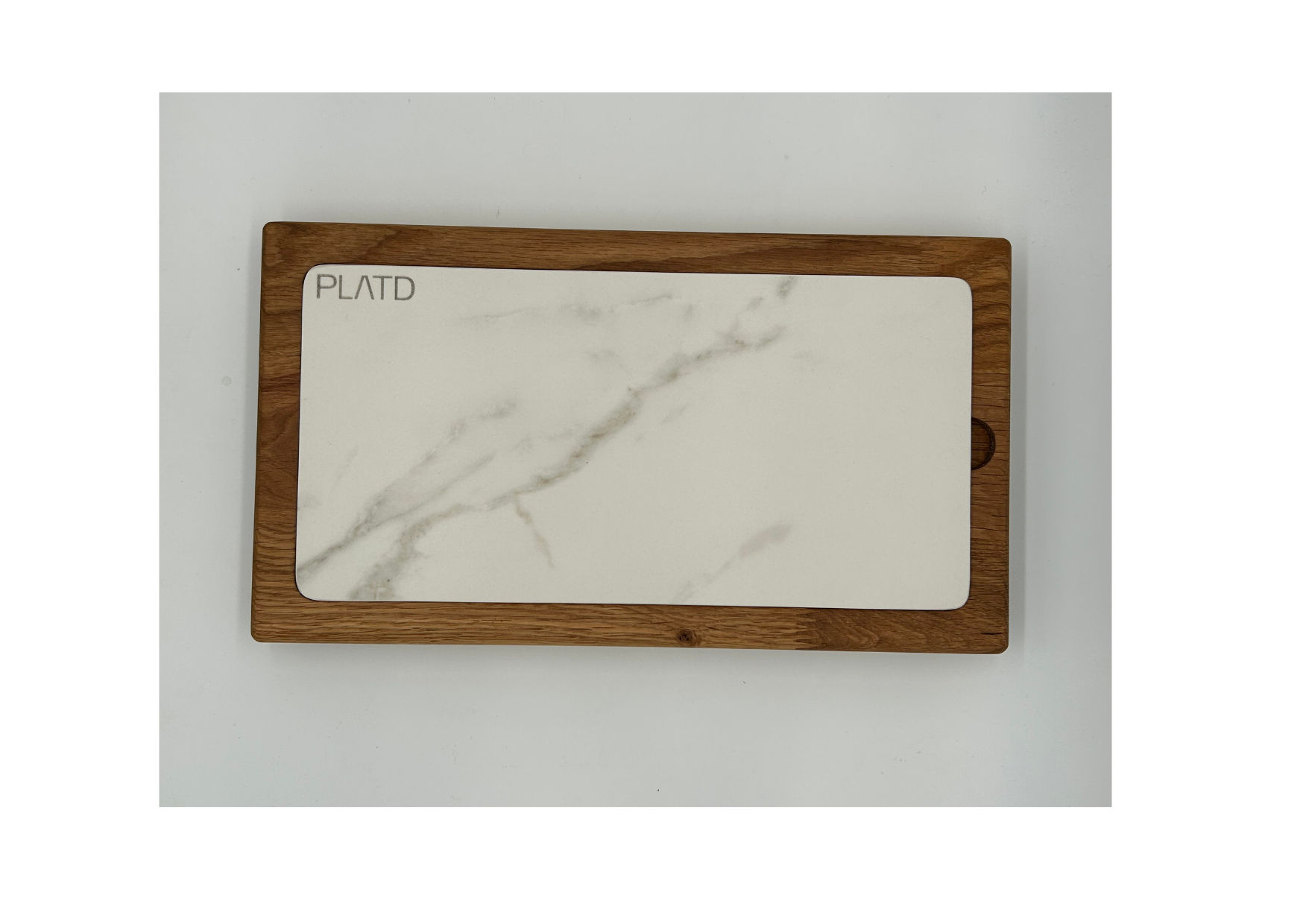 Dúo PLATD rectangular - Tabla de Roble + piedra