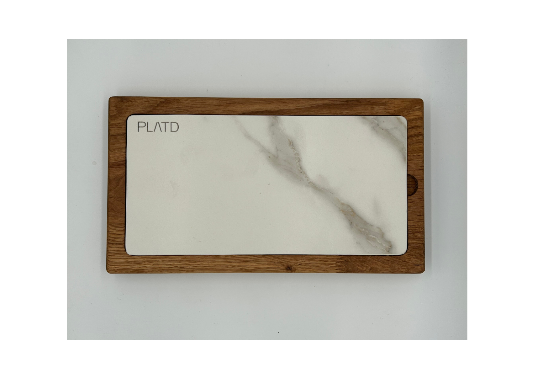 Dúo PLATD rectangular - Tabla de Roble + piedra