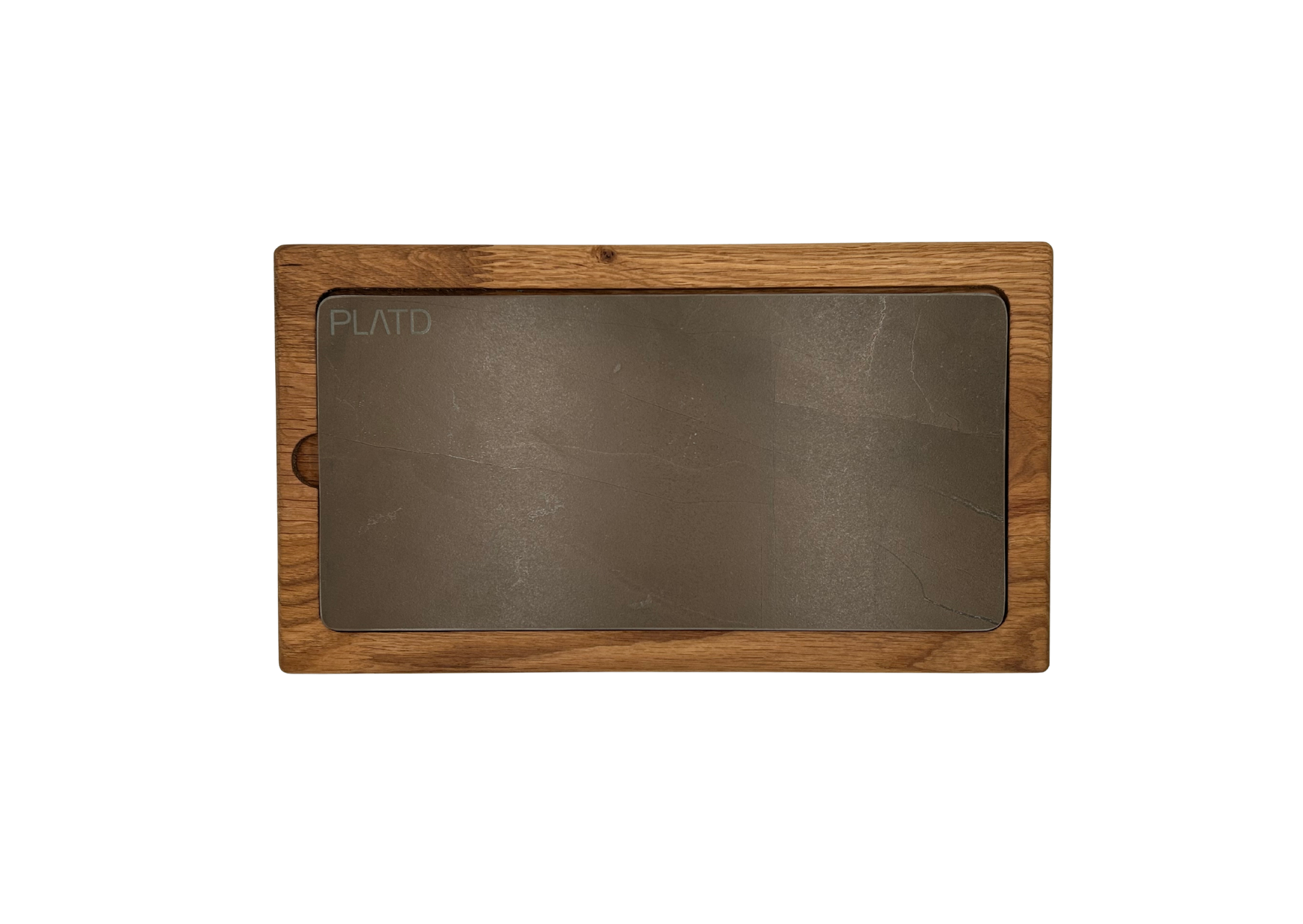 Dúo PLATD rectangular - Tabla de Roble + piedra