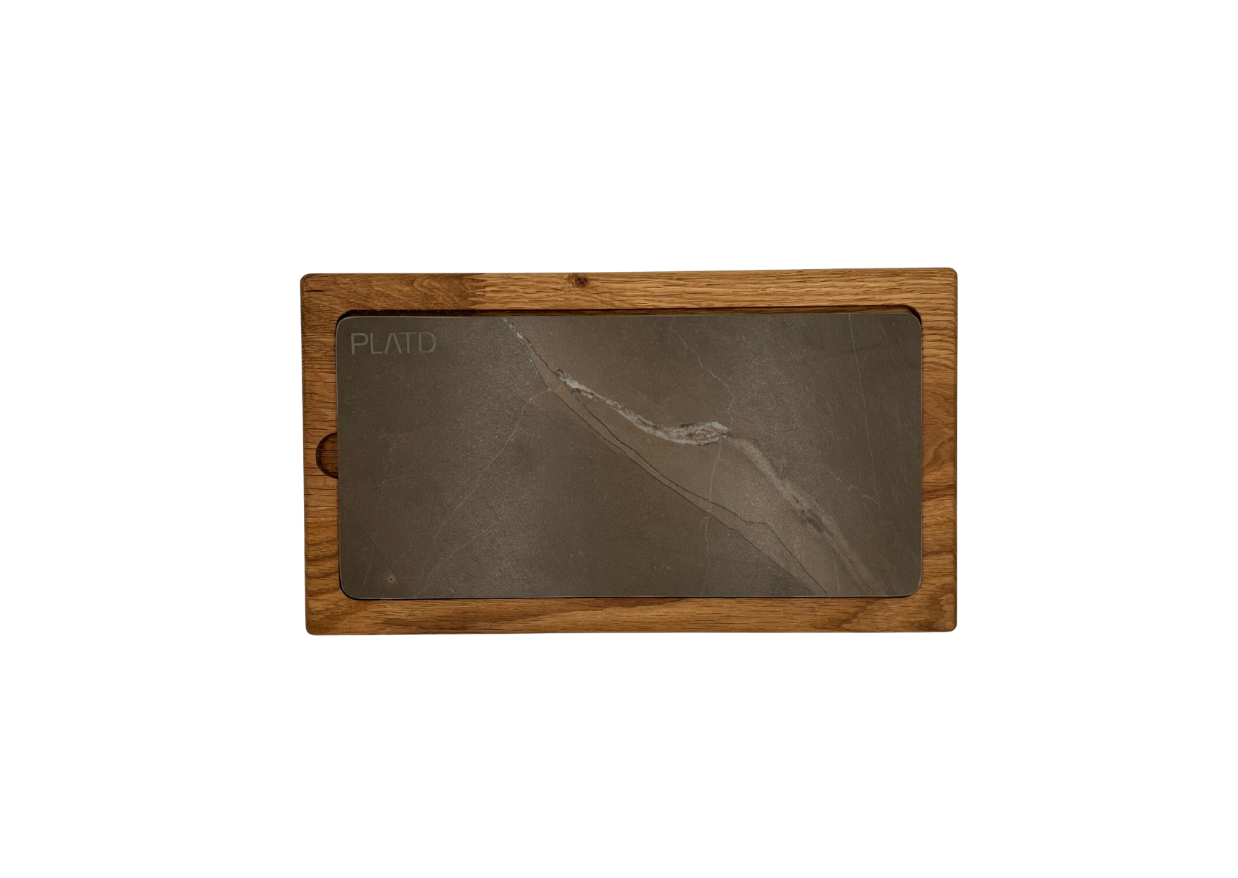 Dúo PLATD rectangular - Tabla de Roble + piedra