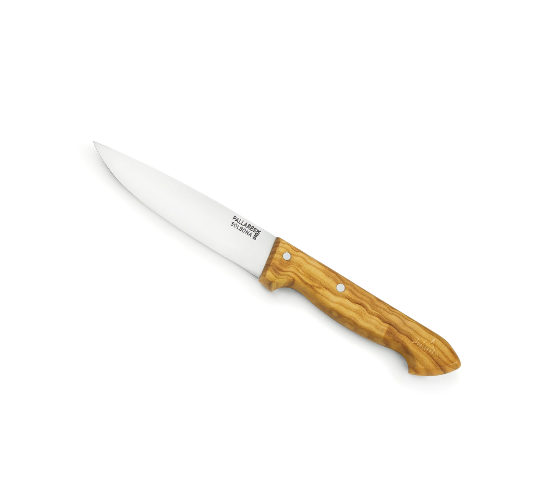 Cuchillo de cocina INOX con mango de olivo - Pallarès