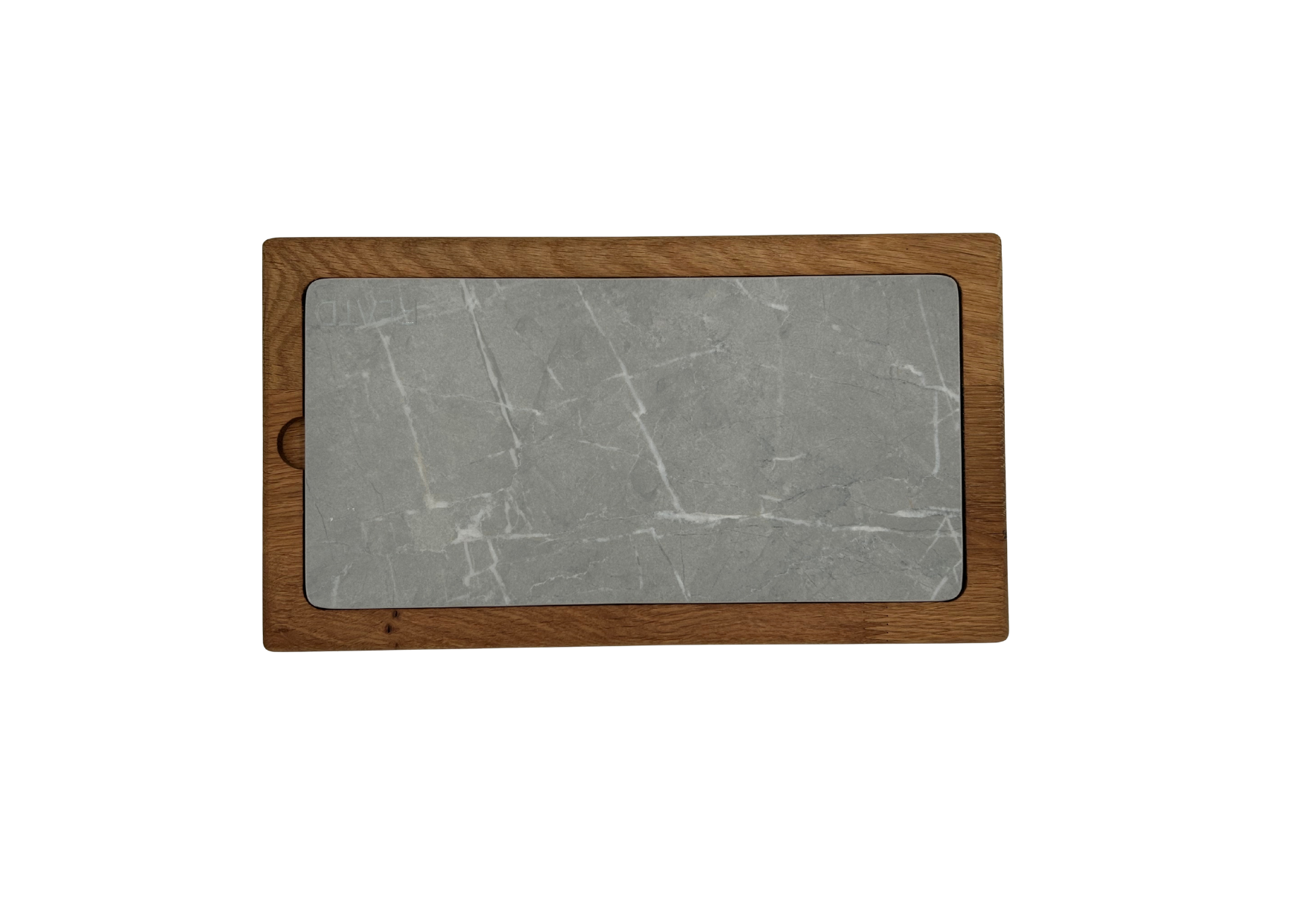 Dúo PLATD rectangular - Tabla de Roble + piedra