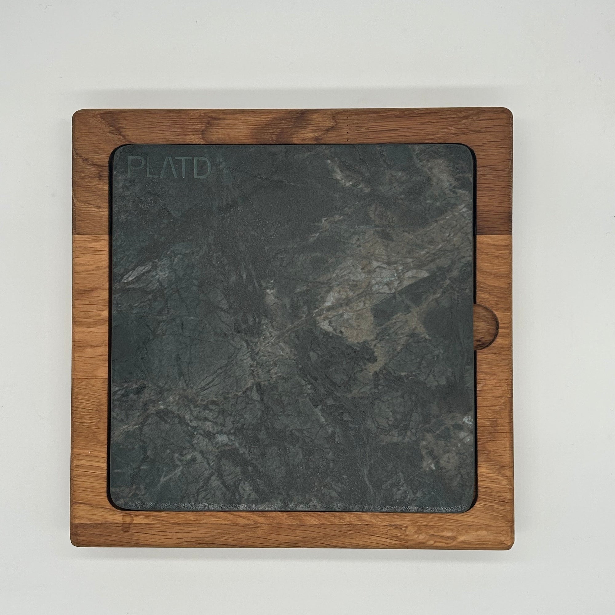 Dúo PLATD cuadrado- Tabla de Roble + piedra