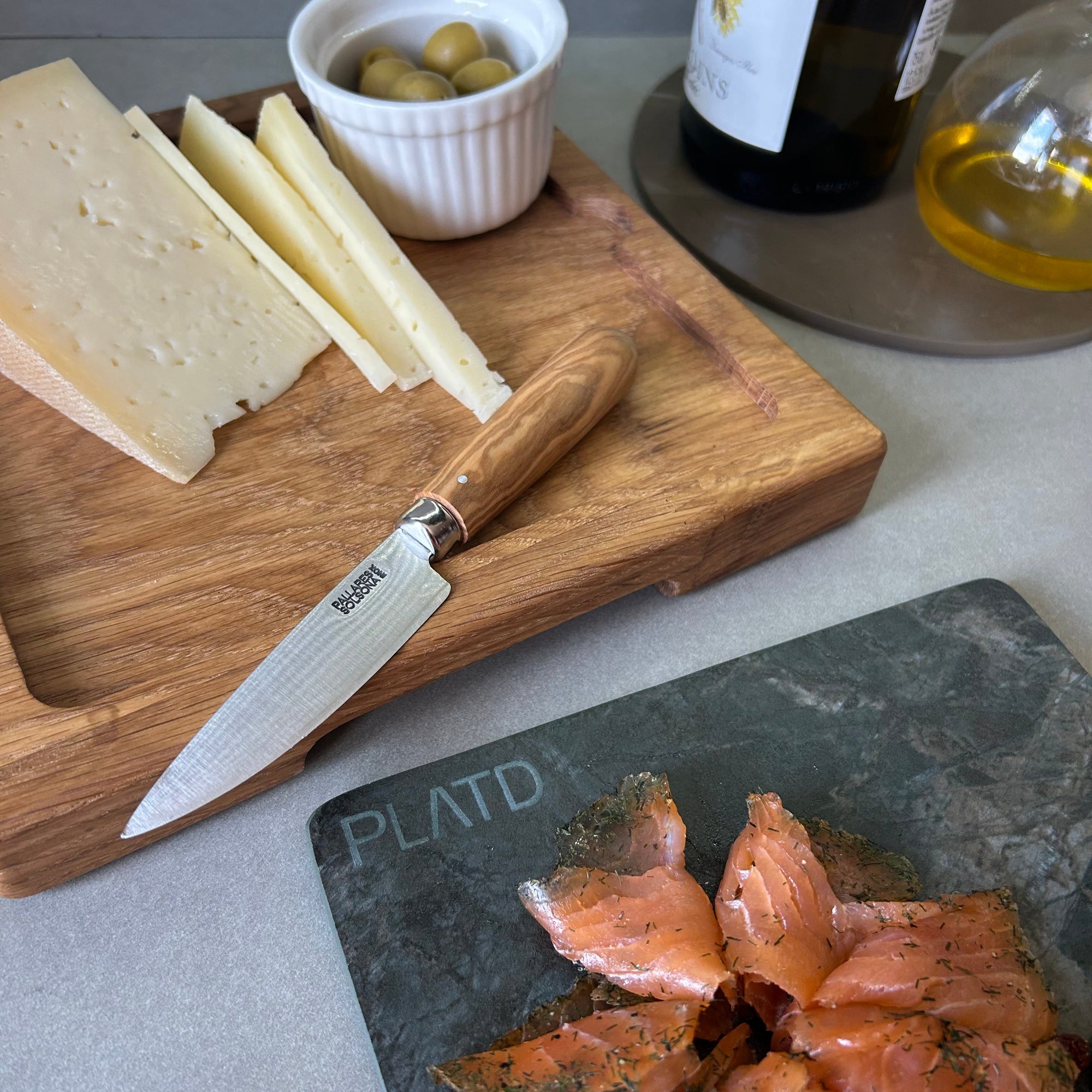 Cuchillo INOX 8 cm mango redondo de olivo - Pallarès