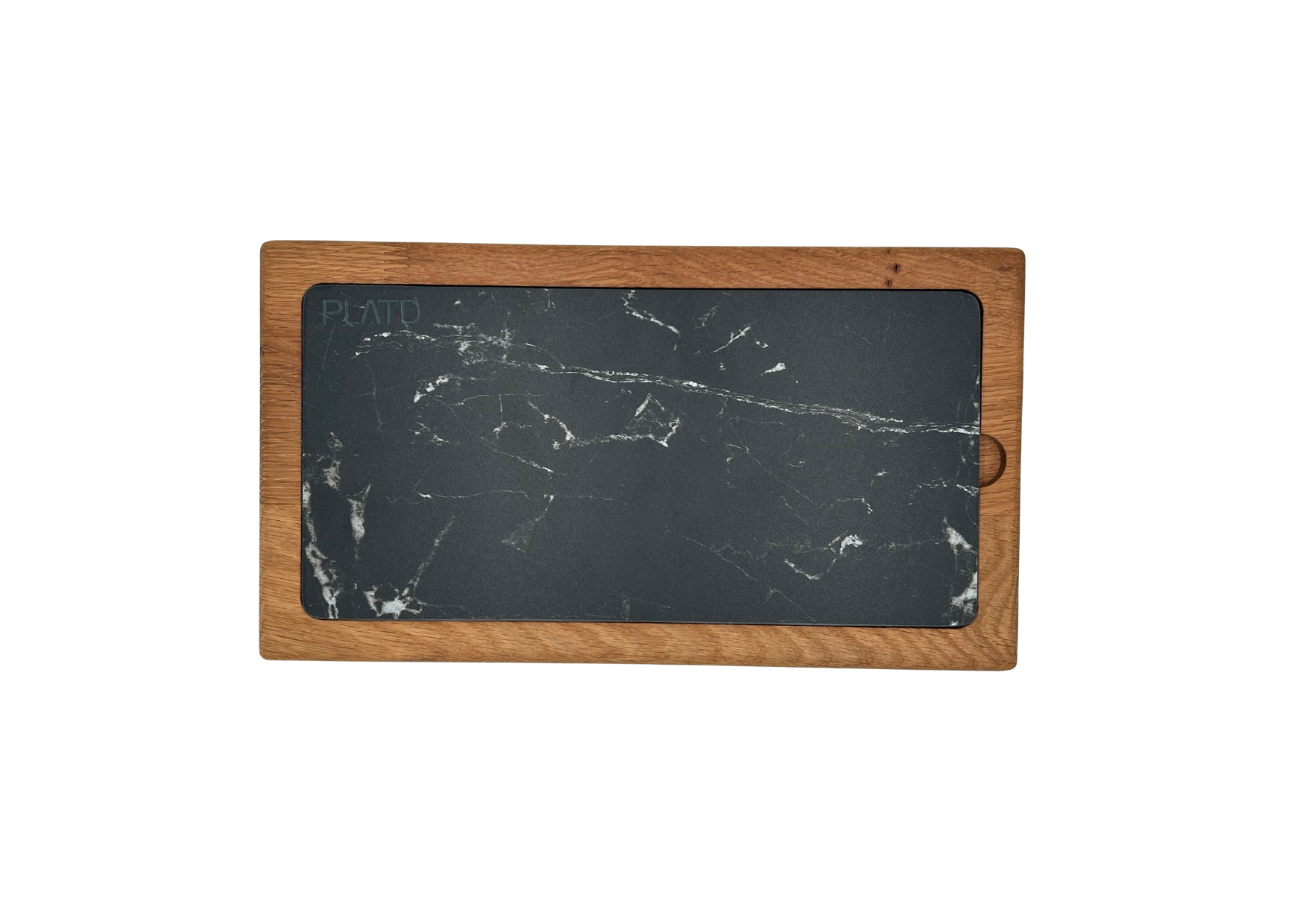 Dúo PLATD rectangular - Tabla de Roble + piedra