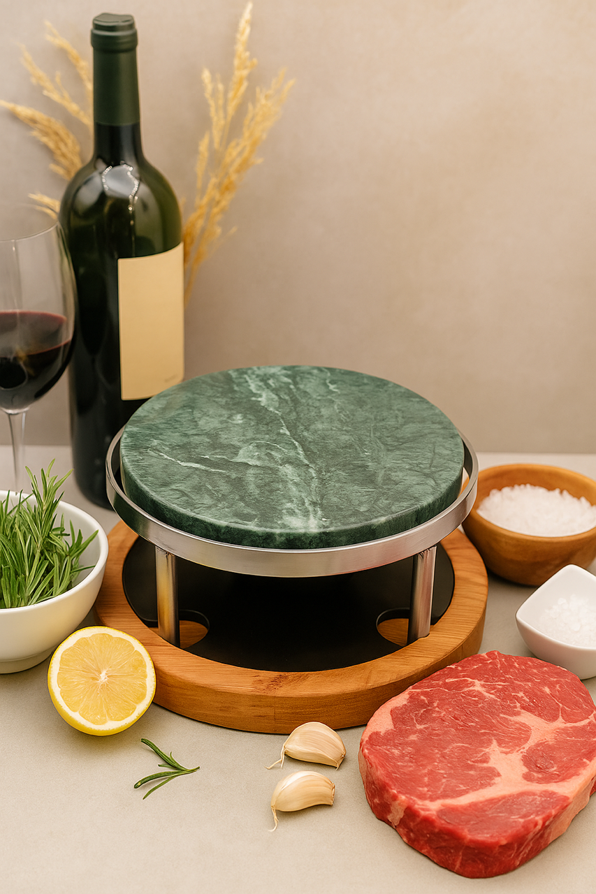 Piedra grill para asar redonda