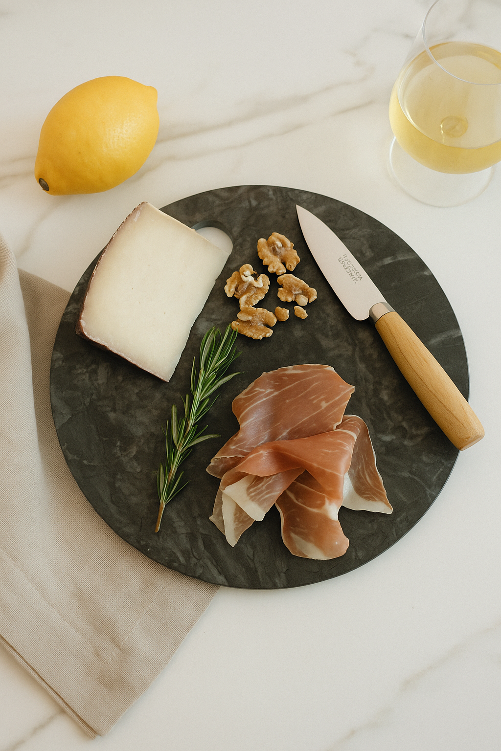 Plato de piedra redondo maxi agujero