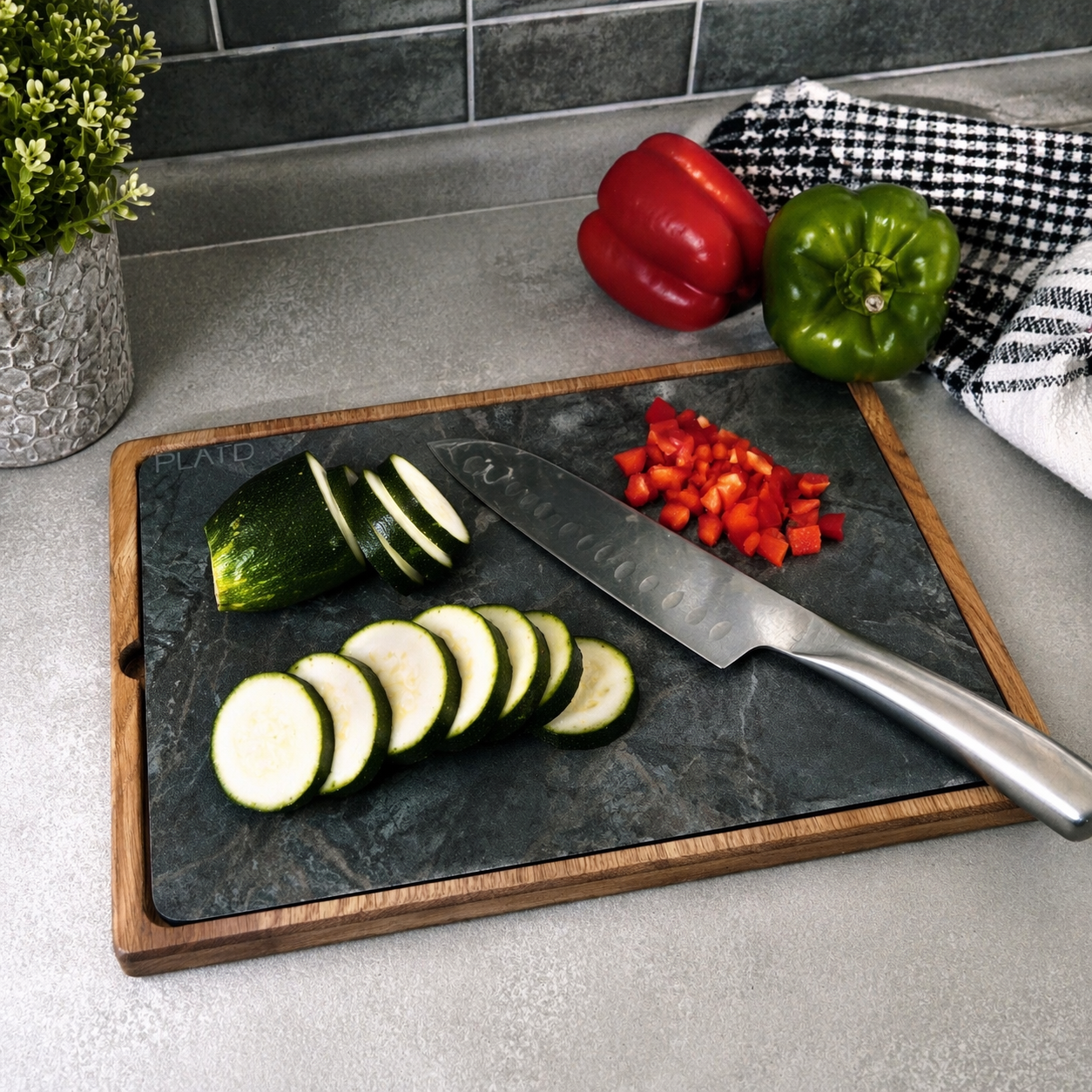 Dúo PLATD Essencial- Tabla de Roble + piedra