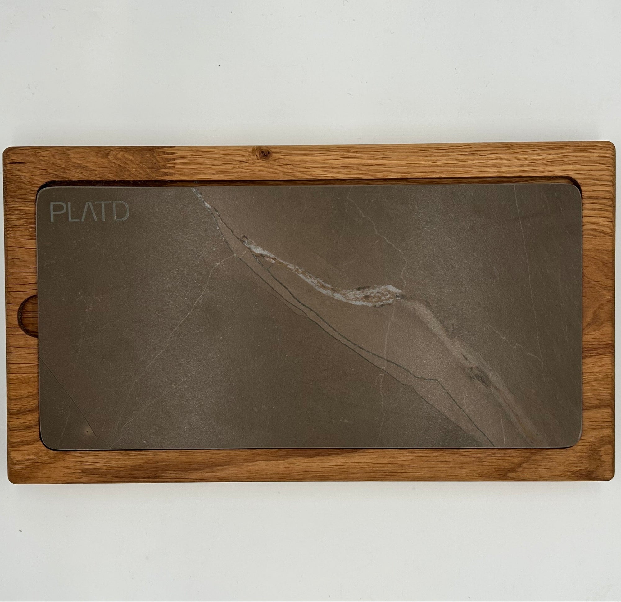 Dúo PLATD rectangular - Tabla de Roble + piedra