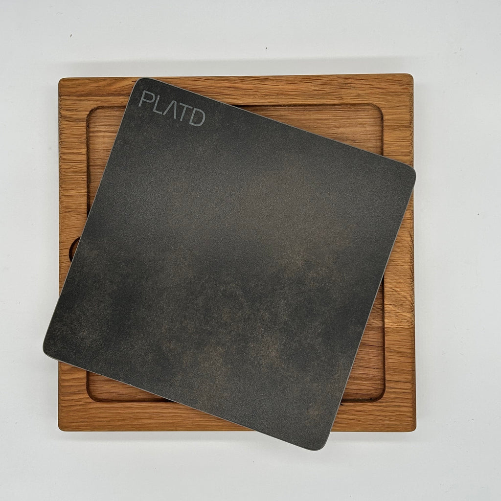 Dúo PLATD cuadrado- Tabla de Roble + piedra