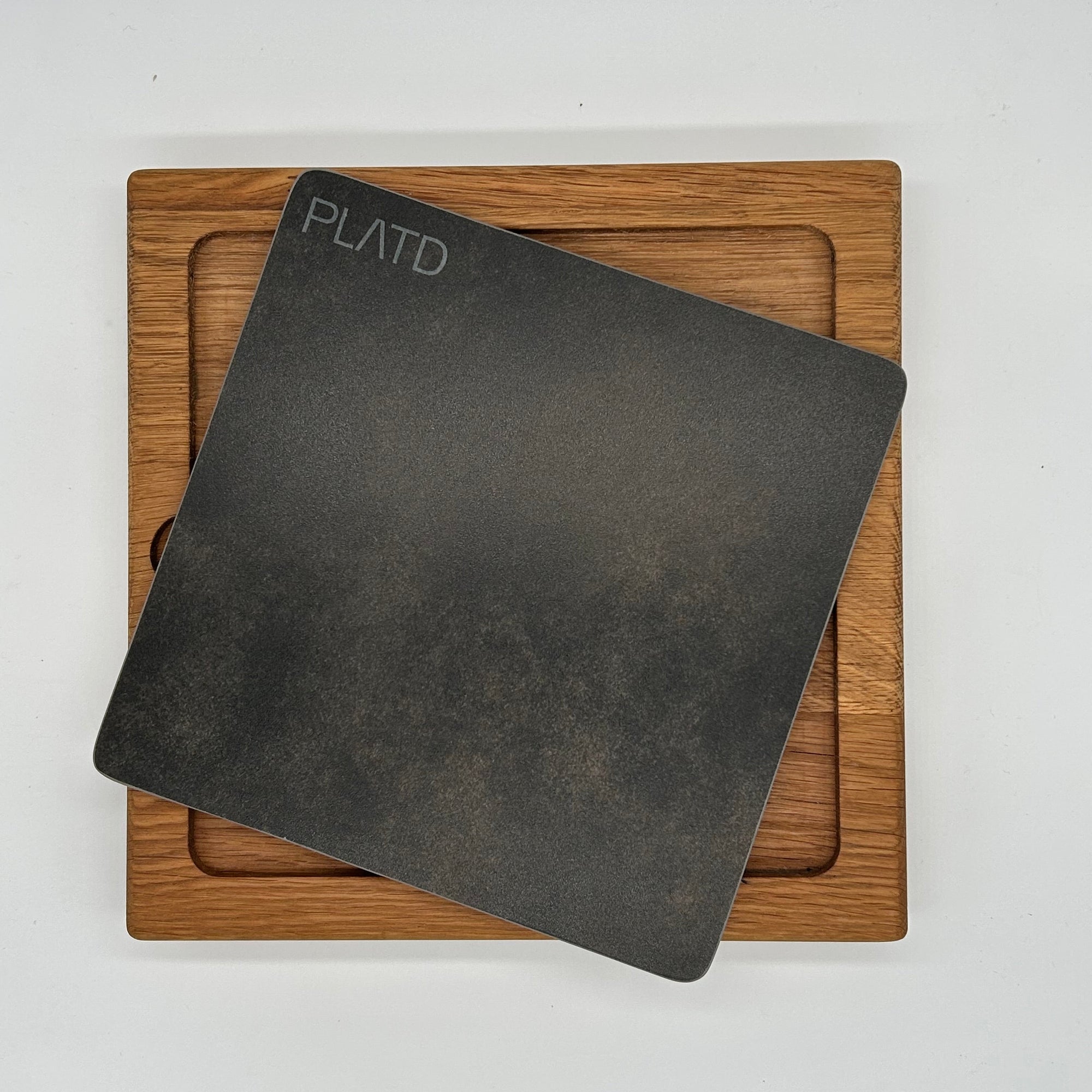 Dúo PLATD cuadrado- Tabla de Roble + piedra