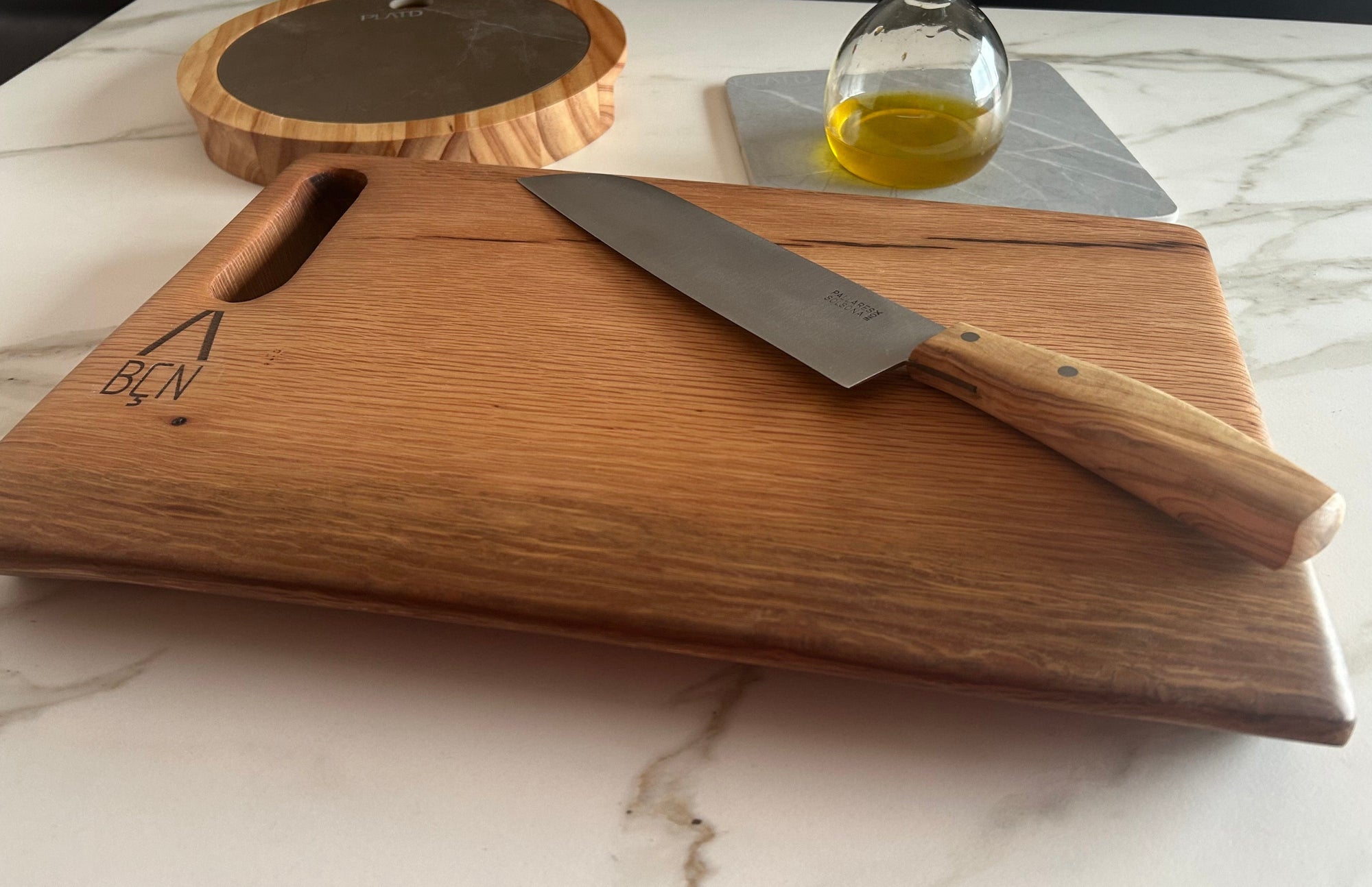 Tabla de madera natural de Roble rectangular