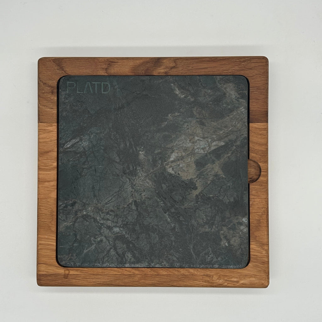 Dúo PLATD cuadrado- Tabla de Roble + piedra