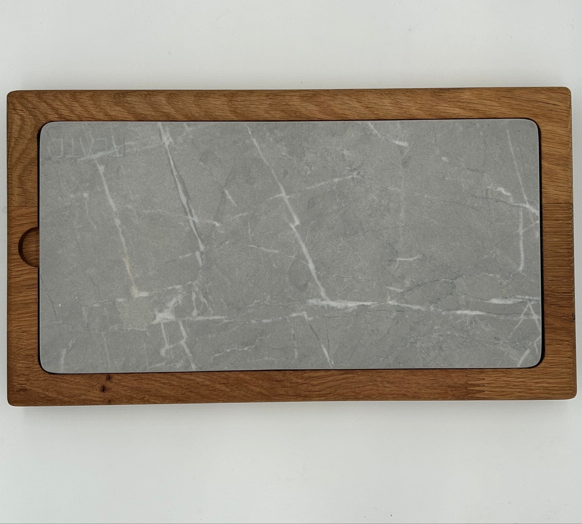 Dúo PLATD rectangular - Tabla de Roble + piedra