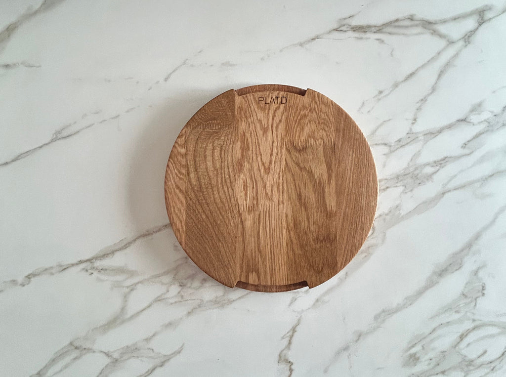 Dúo PLATD redondo maxi - Tabla de Roble + piedra