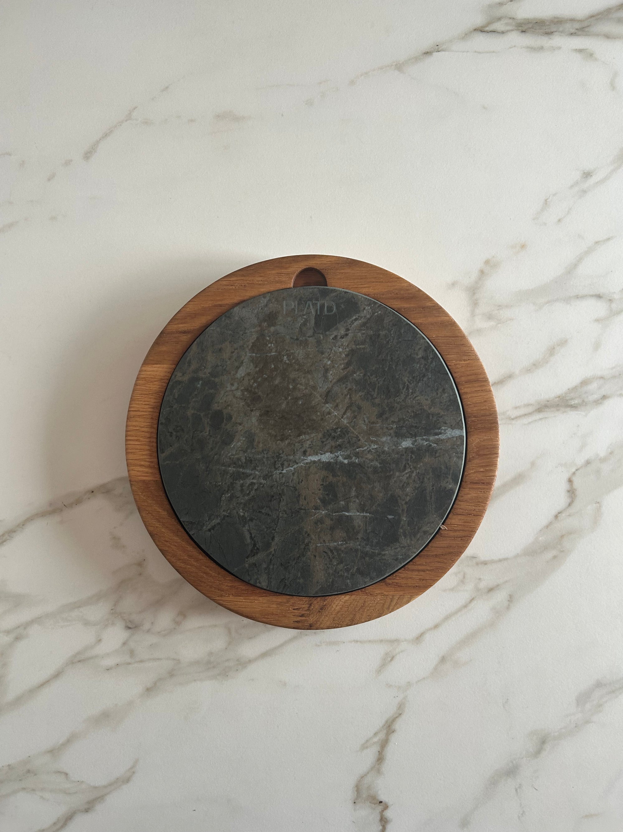 Dúo PLATD redondo mini - Tabla de Roble + piedra
