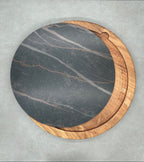 Dúo PLATD redondo maxi - Tabla de Roble + piedra