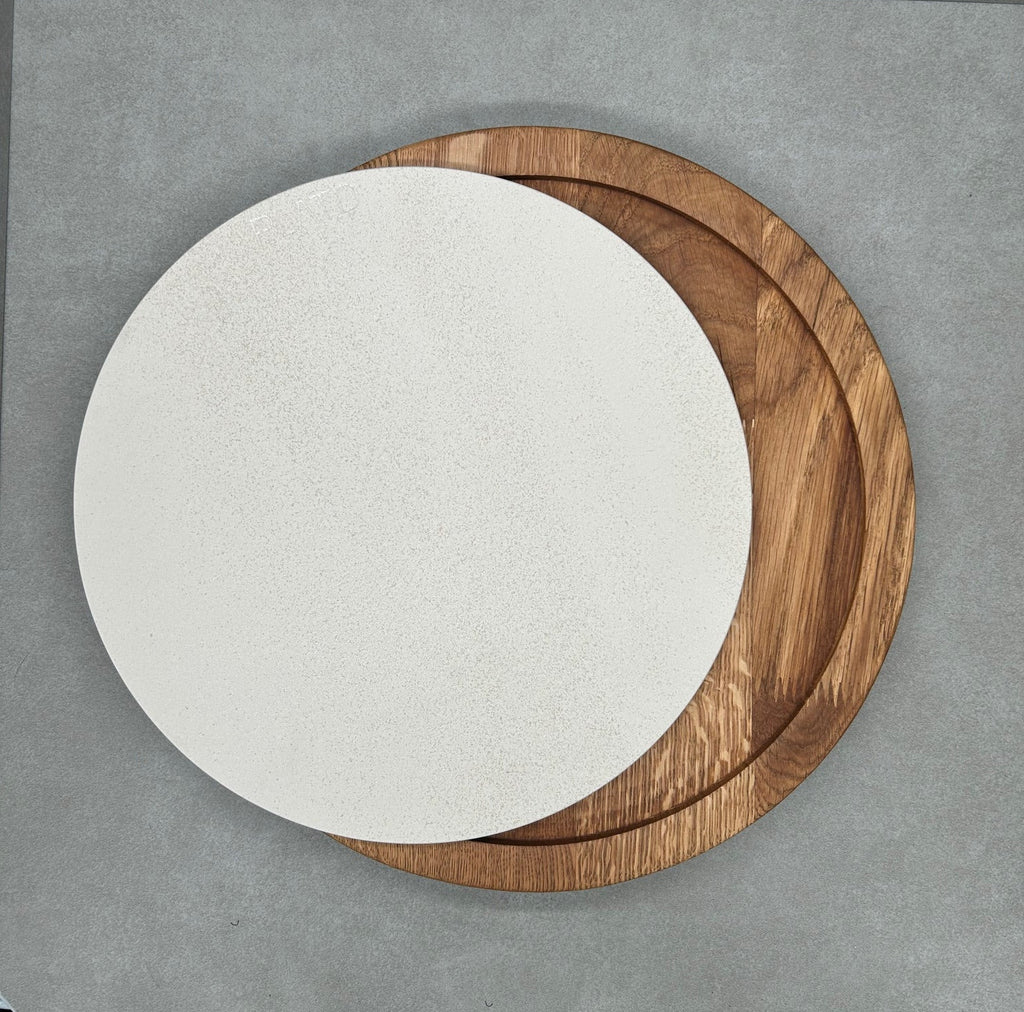 Dúo PLATD redondo maxi - Tabla de Roble + piedra