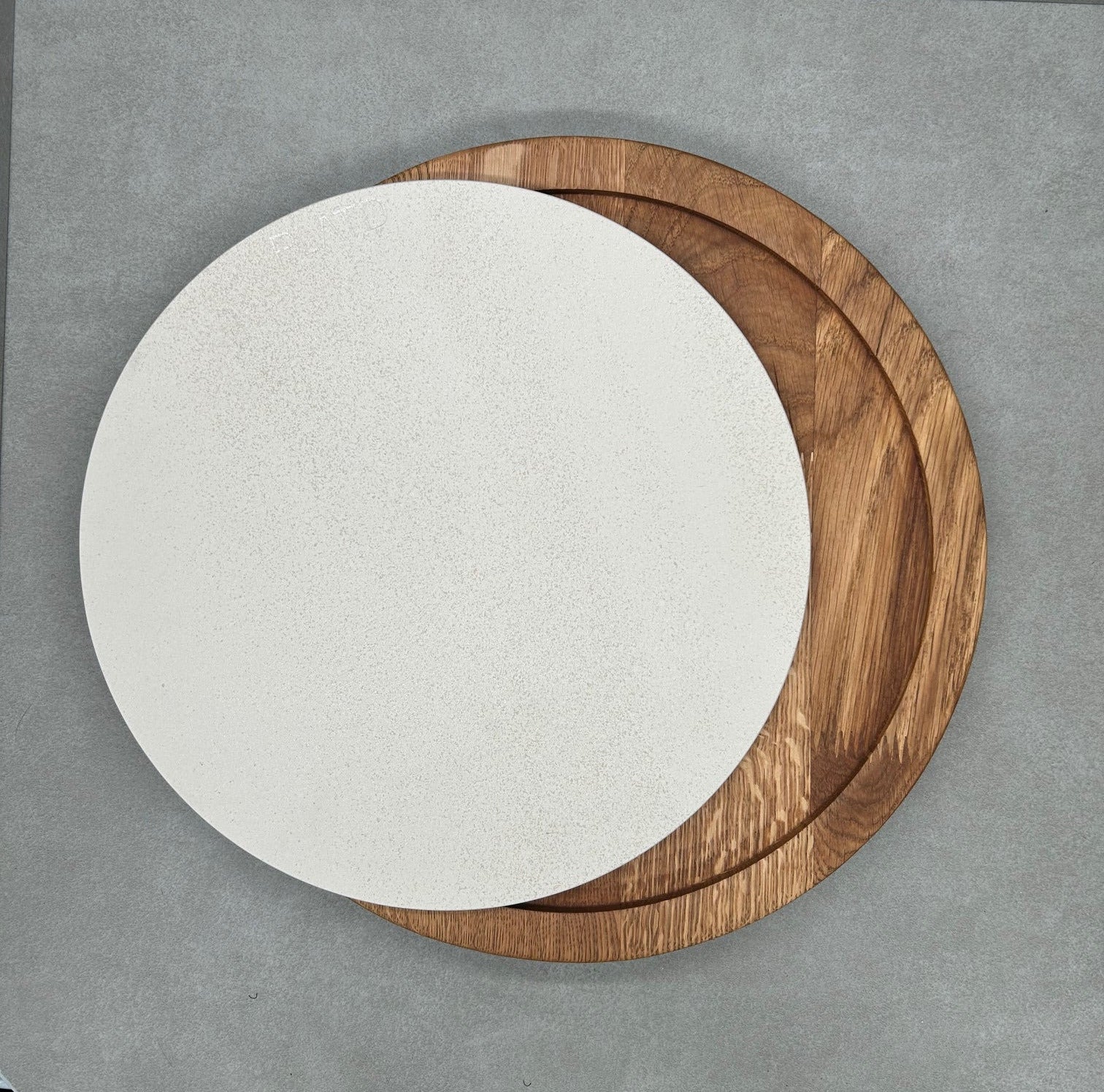 Dúo PLATD redondo maxi - Tabla de Roble + piedra