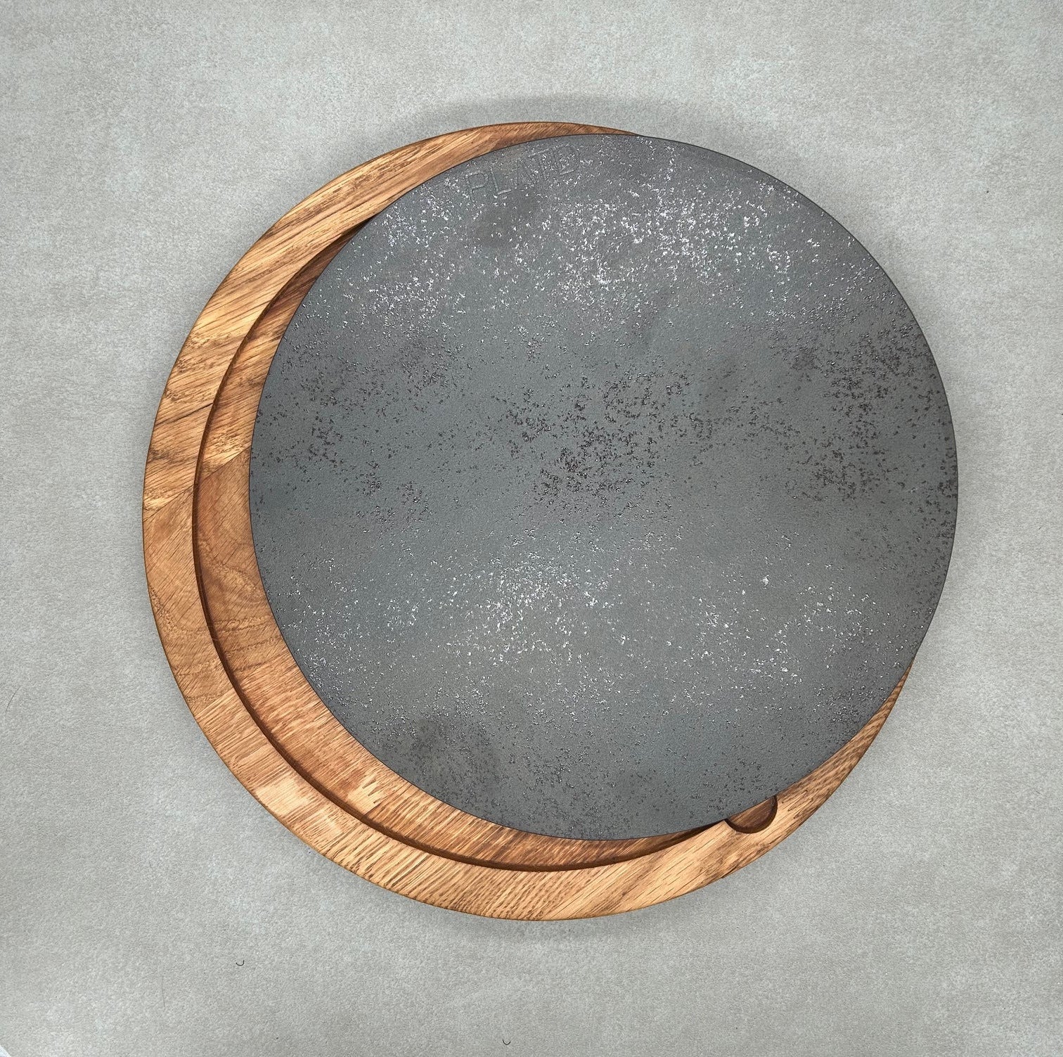 Dúo PLATD redondo maxi - Tabla de Roble + piedra