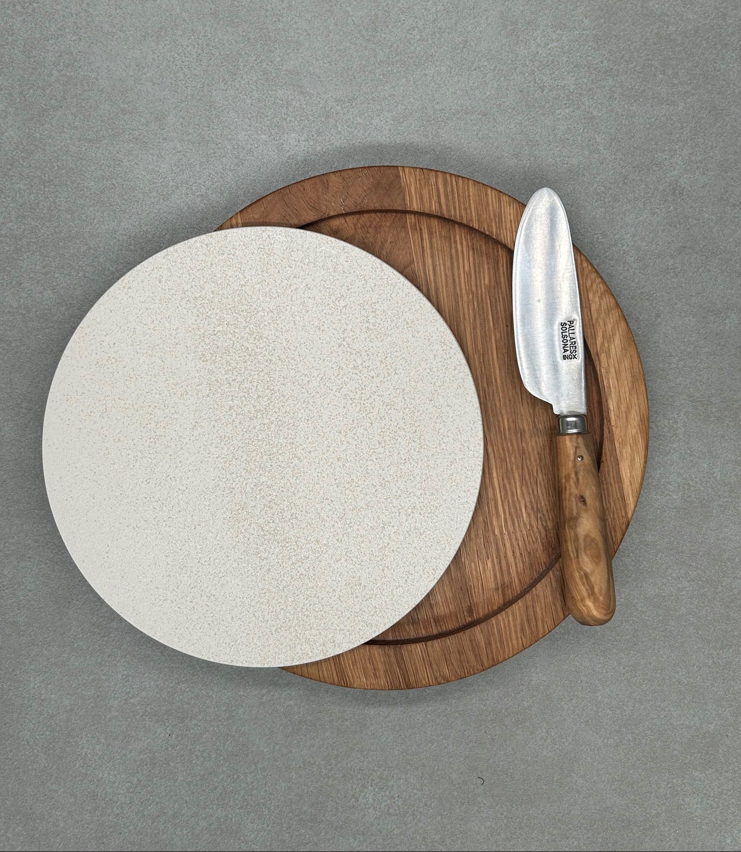 Dúo PLATD redondo mini - Tabla de Roble + piedra