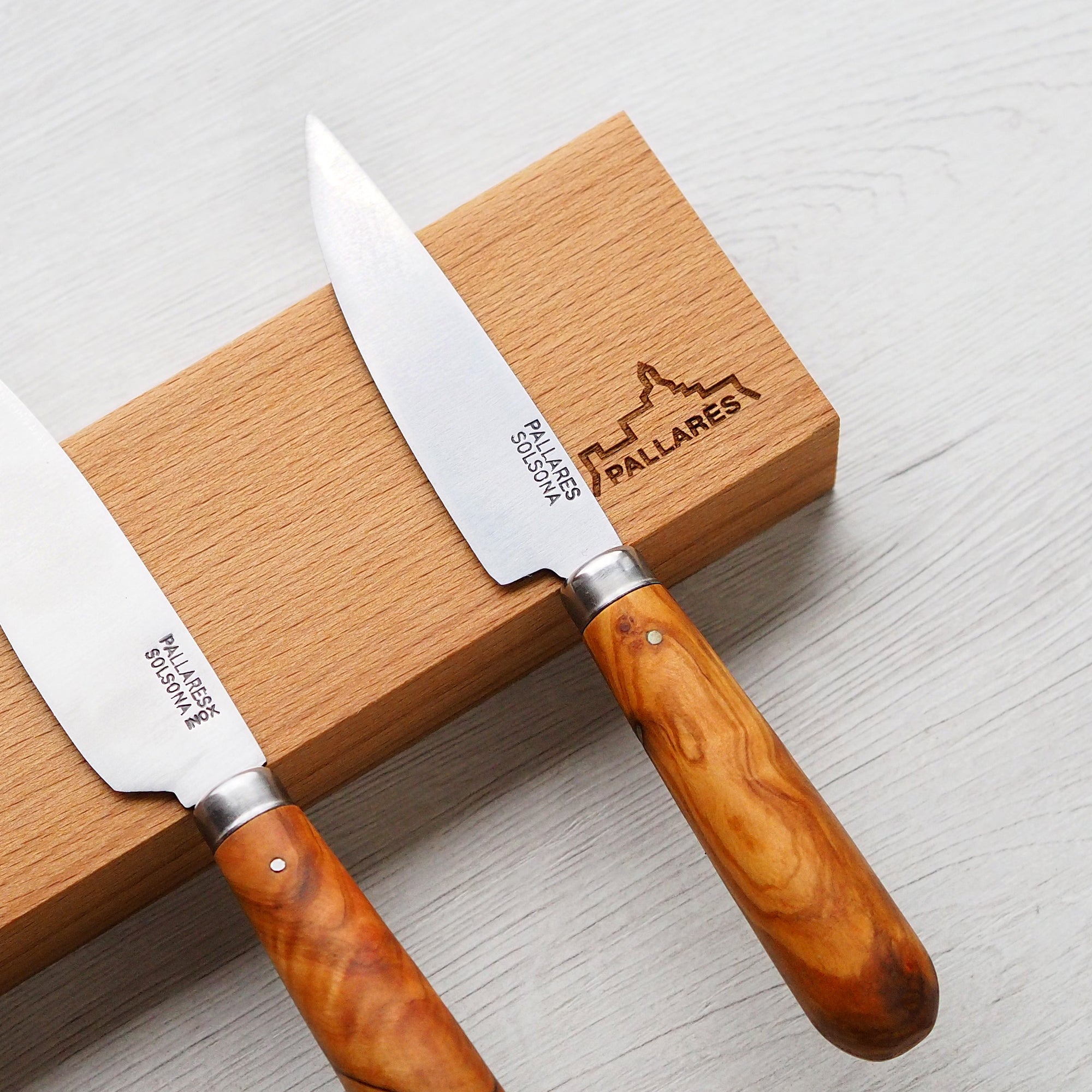 Cuchillo INOX 8 cm mango redondo de olivo - Pallarès
