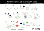 Piedra para asar carne con base de roble — Granito natural